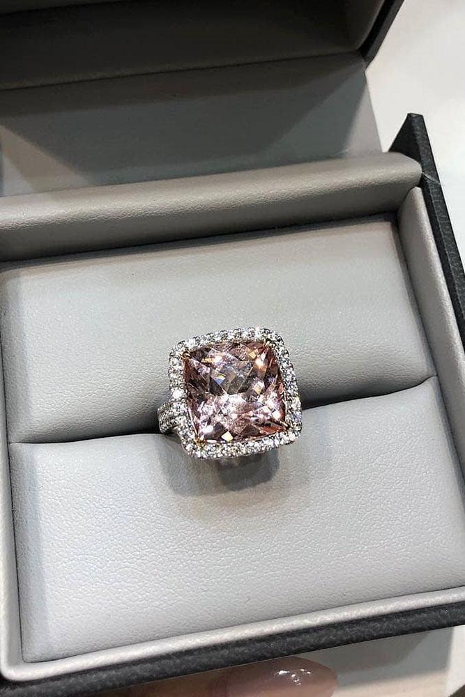 white gold engagement rings cushion cut engagement rings halo engagement rings diamond engagement rings morganite engagement rings