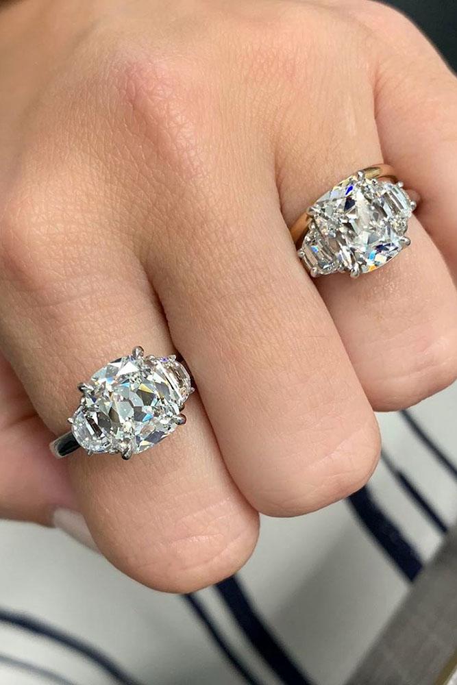 white gold engagement rings cushion cut engagement rings three stone engagement rings diamond engagement rings best rings
