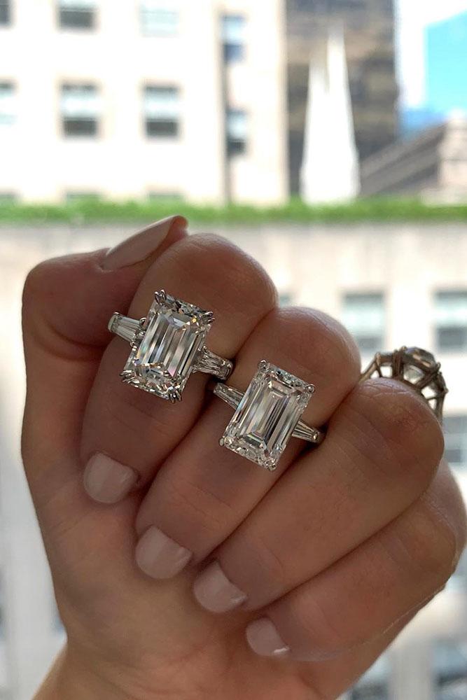 white gold engagement rings diamond engagement rings emerald cut engagement rings best rings three stone engagement rings