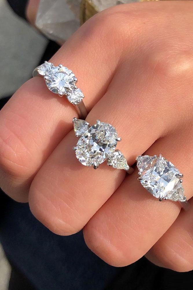 white gold engagement rings oval cut engagement rings three stone engagement rings diamond engagement rings best rings