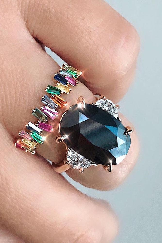 black diamond engagement rings unique wedding ring sets three stone engagement rings rose gold wedding rings