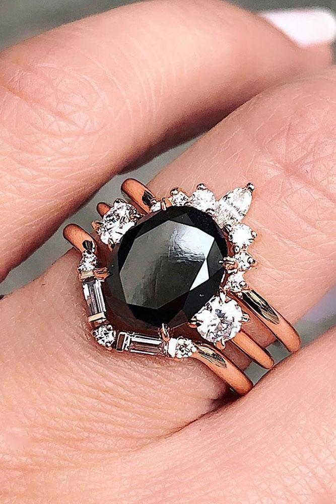 black diamond engagement rings unique wedding ring sets three stone engagement rings rose gold wedding rings