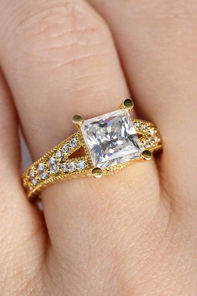 diamond engagement rings rose gold engagement rings princess cut engagement rings simple rings solitaire rings pave band