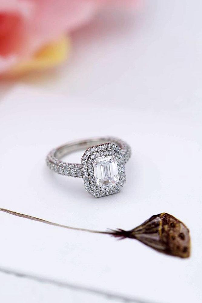emerald engagement rings white gold engagement rings halo engagement rings