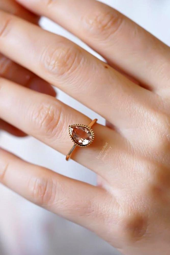 rose gold engagement rings simple engagement rings gemstone engagement rings classic rings pear shaped rings