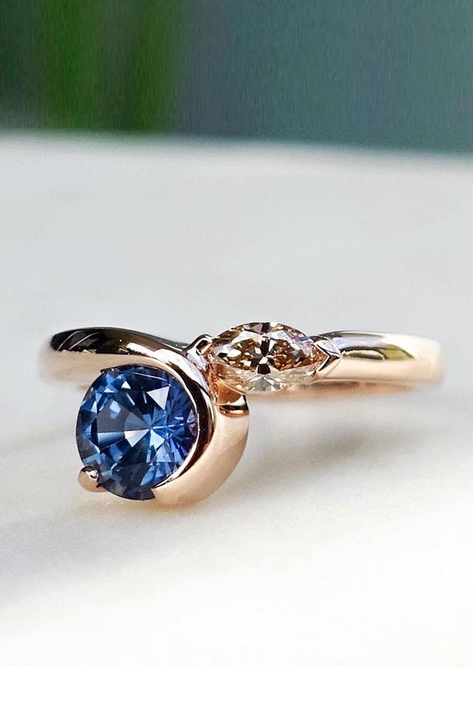 sapphire engagement rings solitaire engagement rings simple engagement rings rose gold engagement rings unique engagement rings