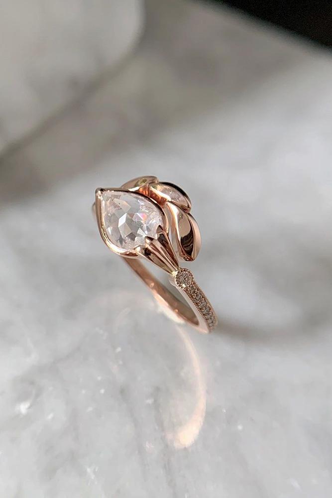 unique engagement rings rose gold engagement rings pear shaped engagement rings best engagement rings