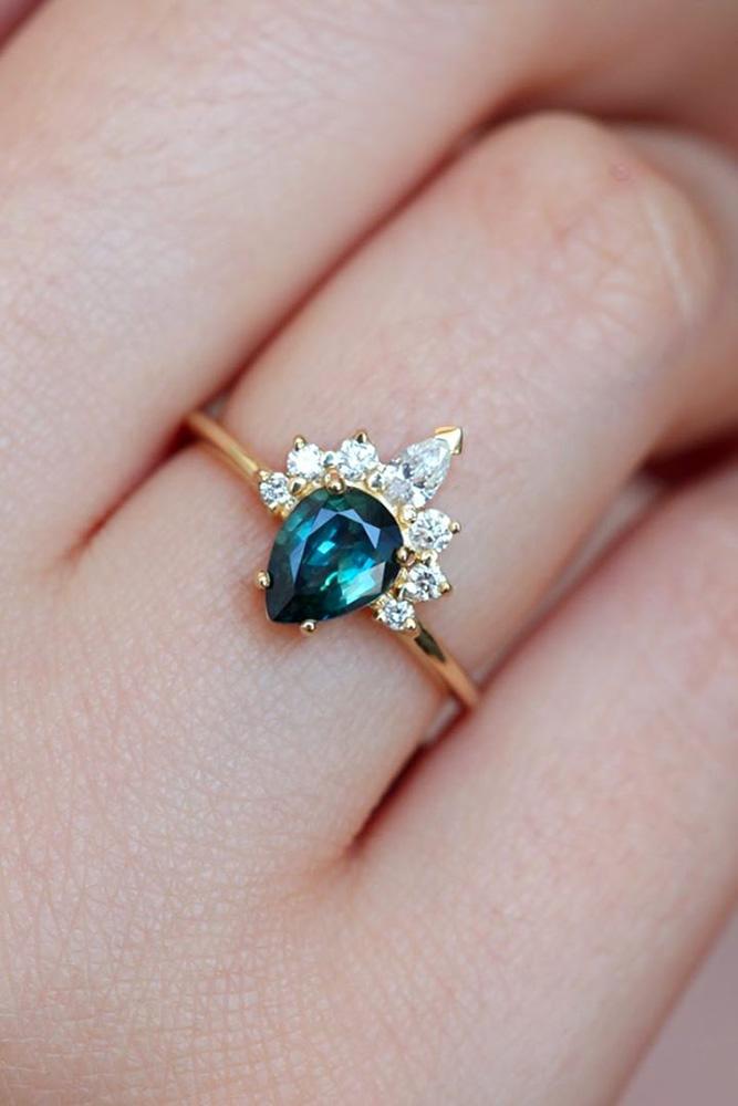 unique engagement rings rose gold engagement rings pear shaped engagement rings sapphire engagement rings