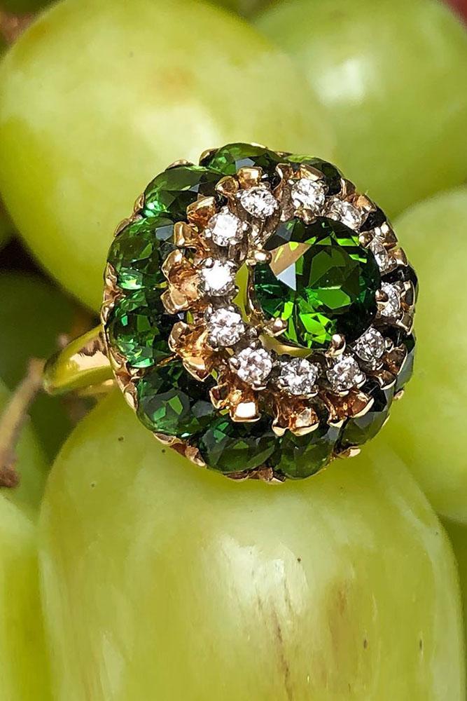vintage engagement rings white gold engagement rings emerald engagement rings gemstone engagement rings floral engagement rings
