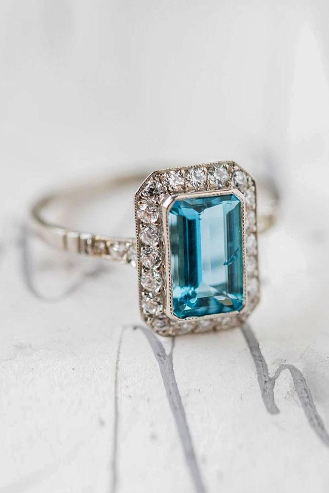vintage engagement rings white gold engagement rings unique engagement rings aquamarine engagement rings diamond engagement rings
