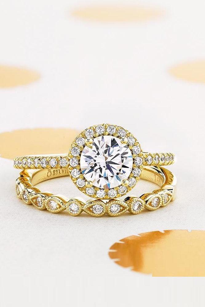 wedding ring sets yellow gold engagement rings halo engagement rings diamond rings