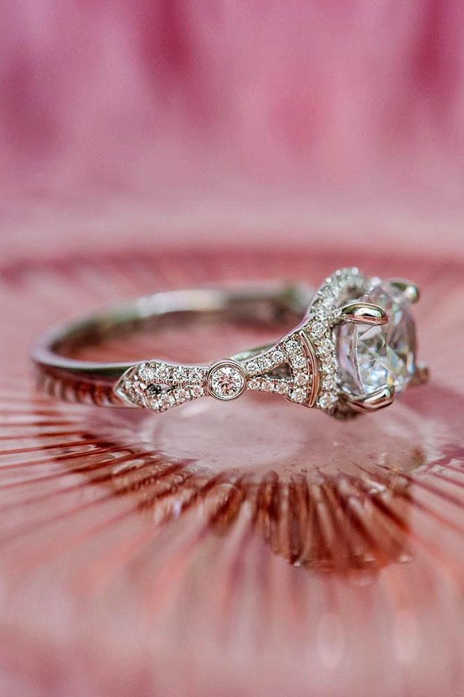 white gold engagement rings diamond engagement rings unique engagement rings pave bands best engagement rings