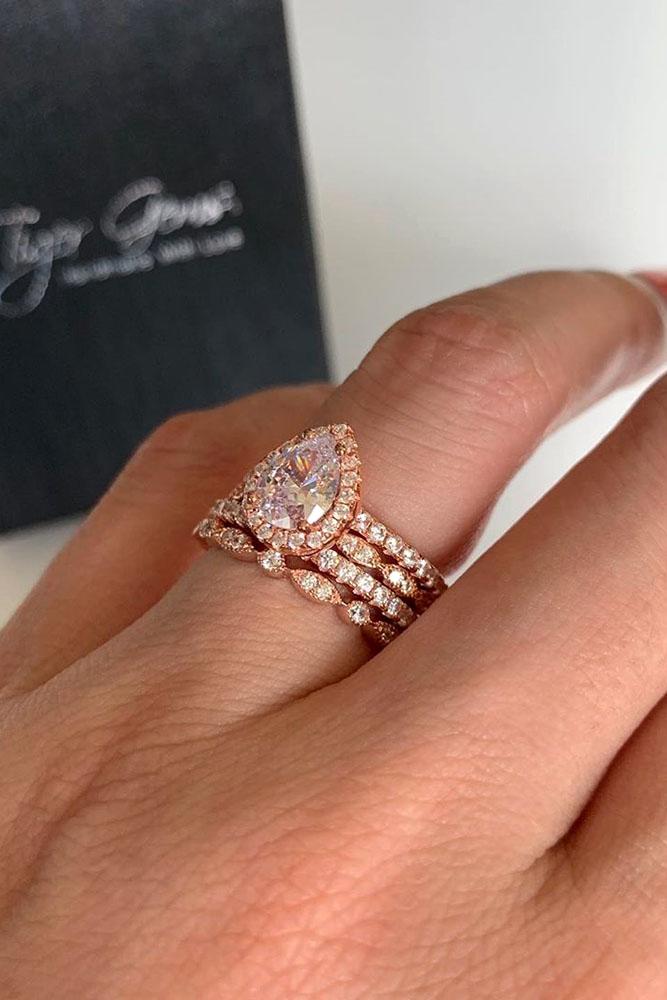 beautiful engagement rings rose gold engagement-rings pear shaped engagement rings bridal sets