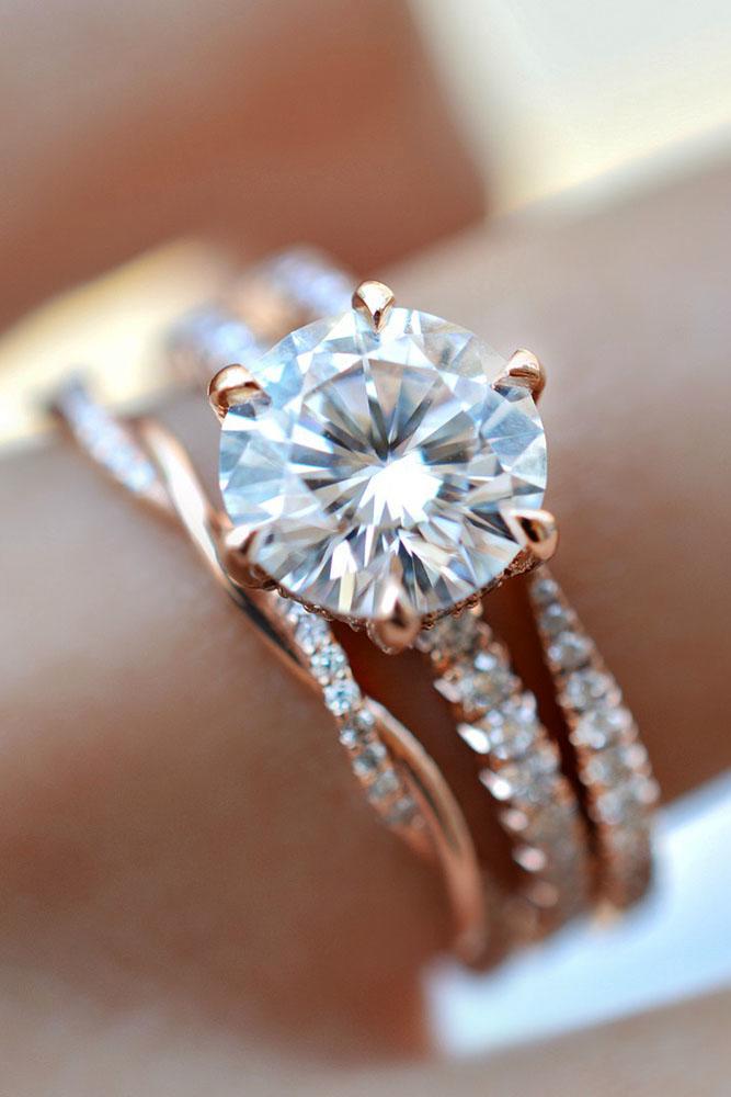 diamond wedding rings rose gold engagement rings wedding ring sets round diamond engagement rings bridal sets