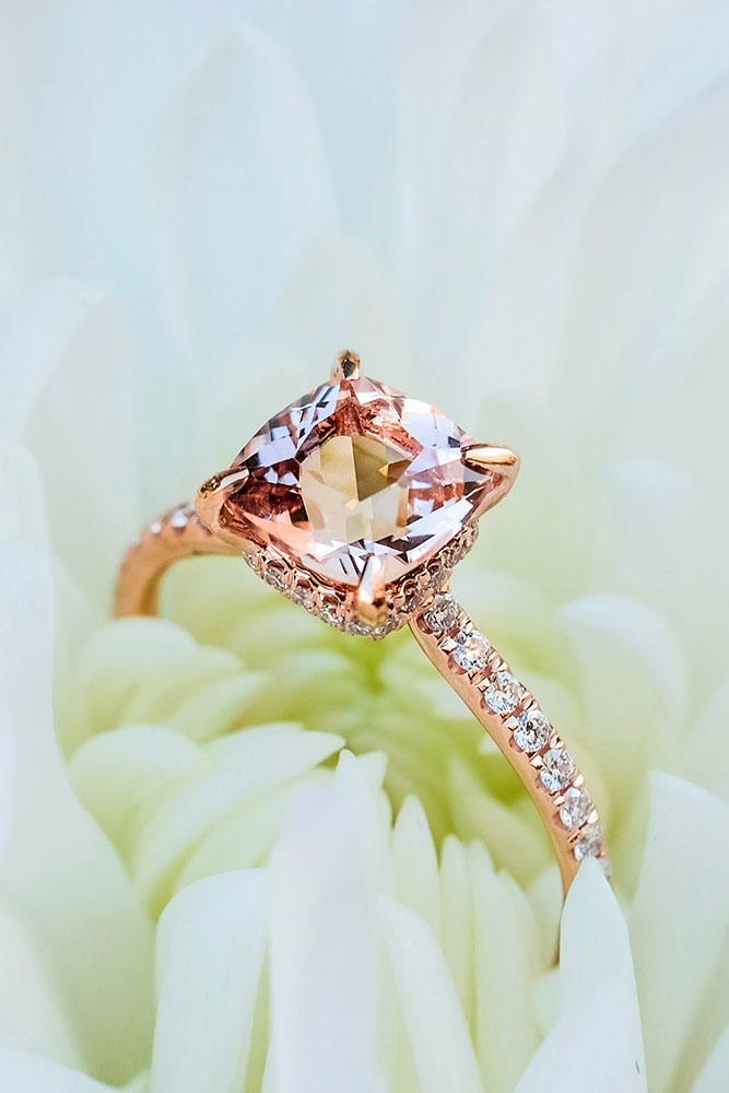 ring trends rose gold engagement rings cushion cut engagement rings simple engagement rings morganite rings