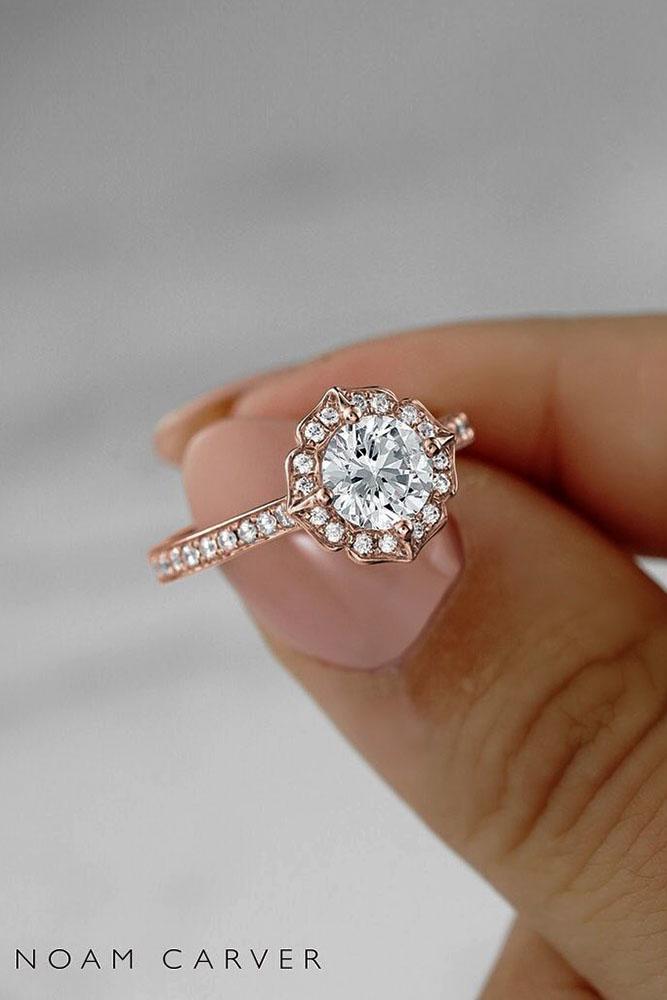 ring trends rose gold engagement rings round cut engagement rings halo engagement rings
