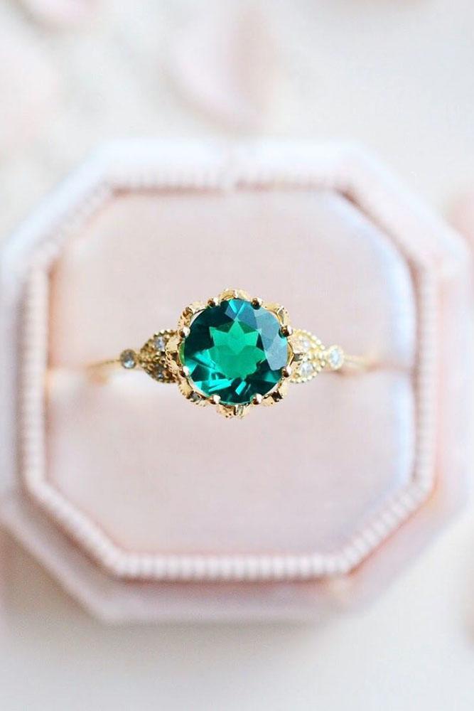 vintage engagement rings rose gold engagement rings emerald engagement rings round engagement rings