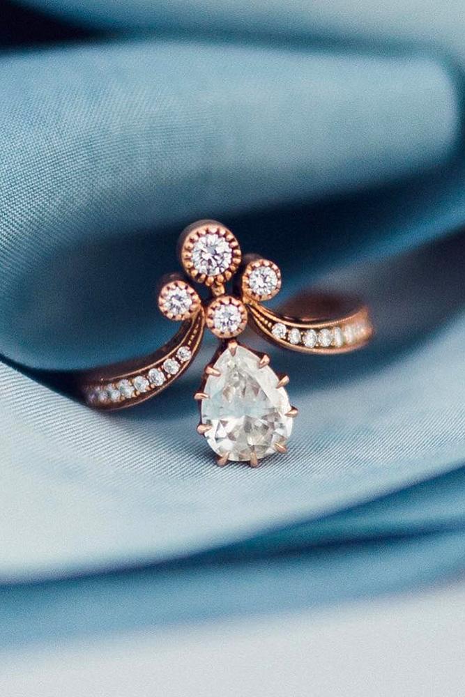 vintage engagement rings rose gold engagement rings pear shaped engagement rings unique engagement rings gemstone engagement rings