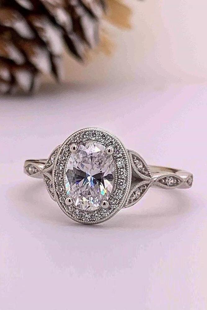 vintage engagement rings white gold engagement rings oval cut engagement rings halo engagement rings diamond engagement rings
