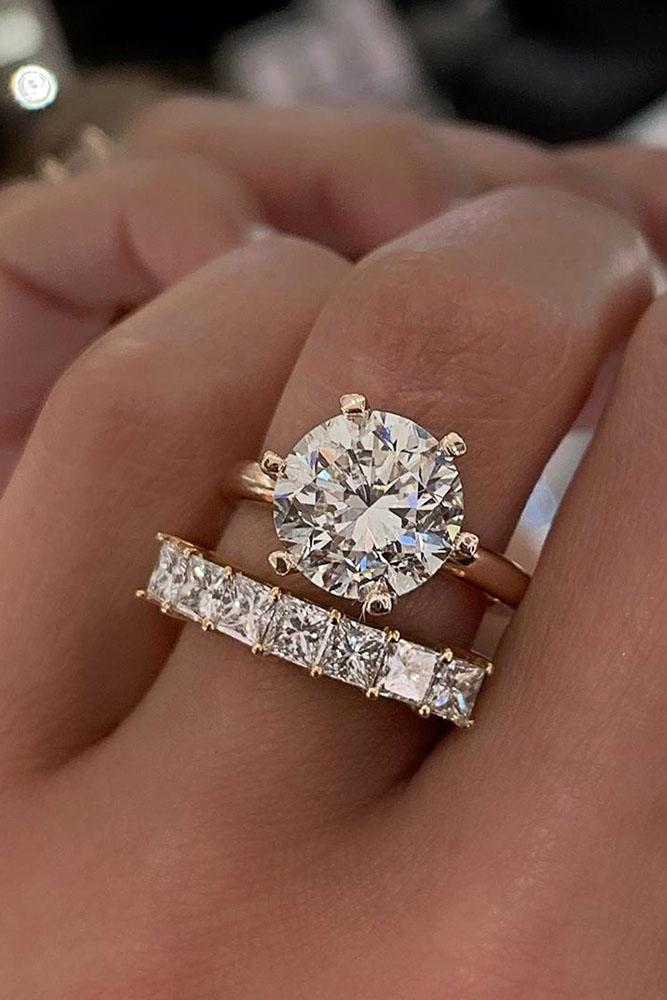 diamond wedding rings rose gold wedding ring sets round diamond rings bridal sets