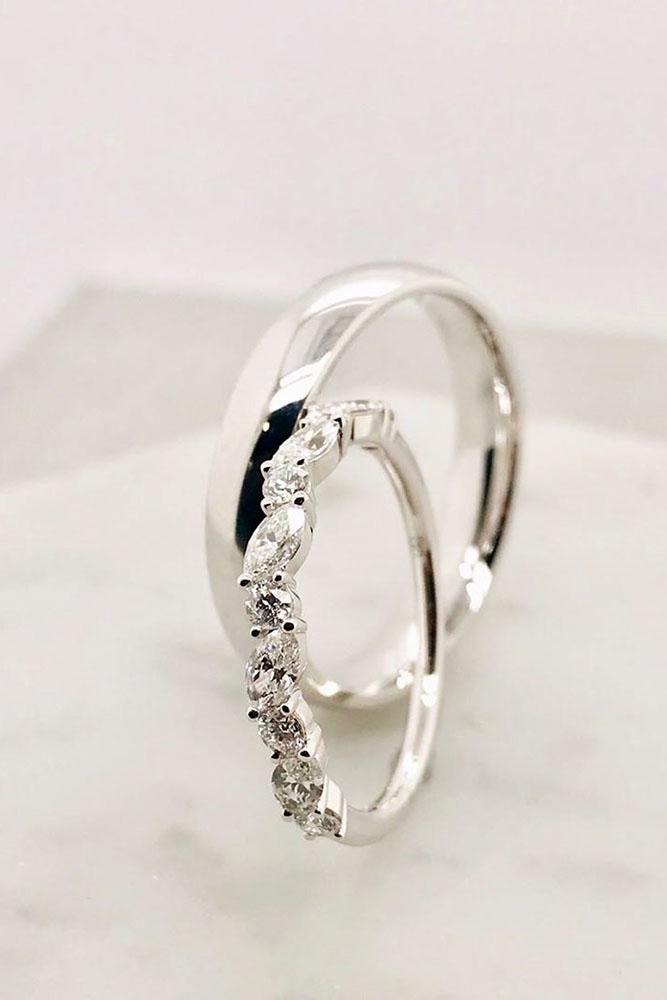 diamond wedding rings white gold engagement rings white gold wedding bands stackable bands