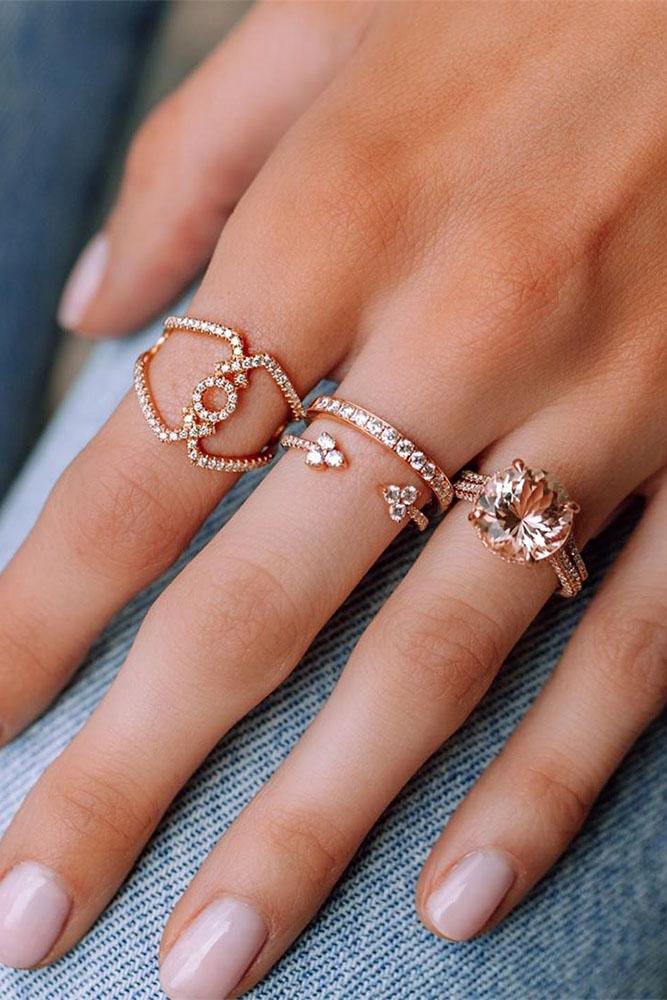rose gold wedding rings morganite engagement rings wedding bands bridal sets