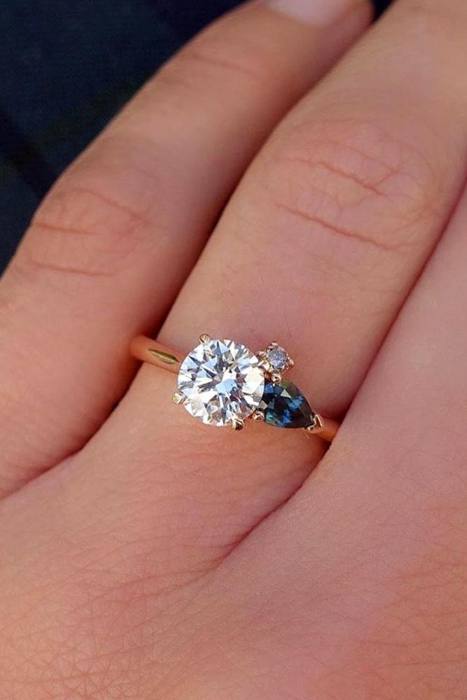 sapphire engagement rings rose gold engagement rings unique engagement rings diamond engagement rings