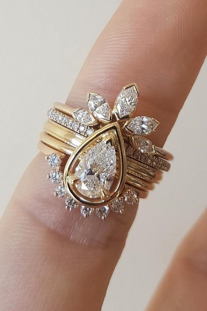 best rings 2019 rose gold engagement rings wedding ring sets pear cut rings