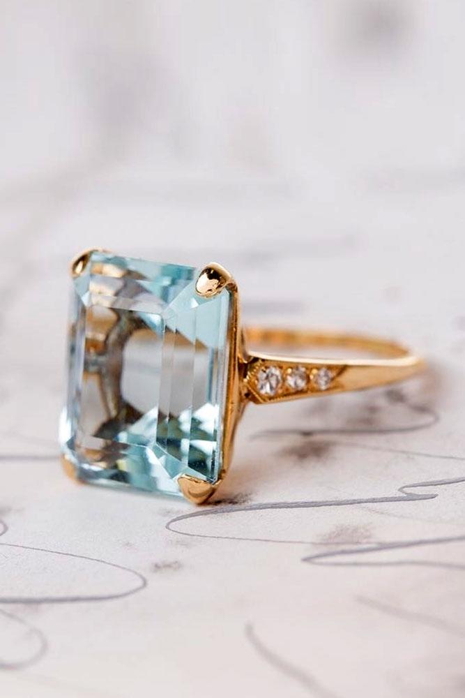 colored engagement rings aquamarine engagement rings rose gold engagement rings
