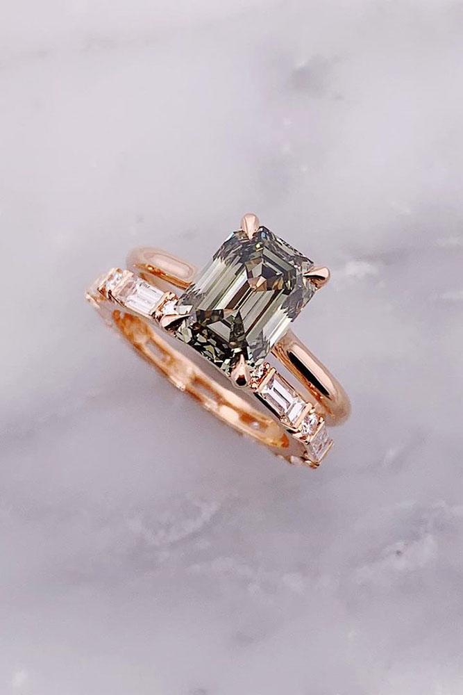 diamond engagement rings green diamond engagement rings emerald cut engagement rings