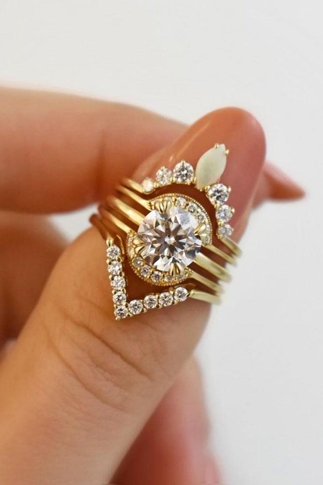 diamond wedding rings unique wedding rings rose gold wedding rings bridal sets round cut rings