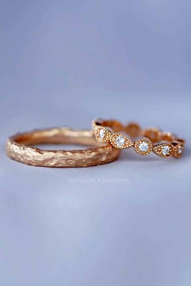 matching wedding bands rose gold wedding rings bridal sets unique wedding bands