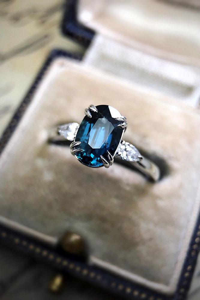 sapphire engagement rings three stone engagement rings oval cut rings white gold rings
