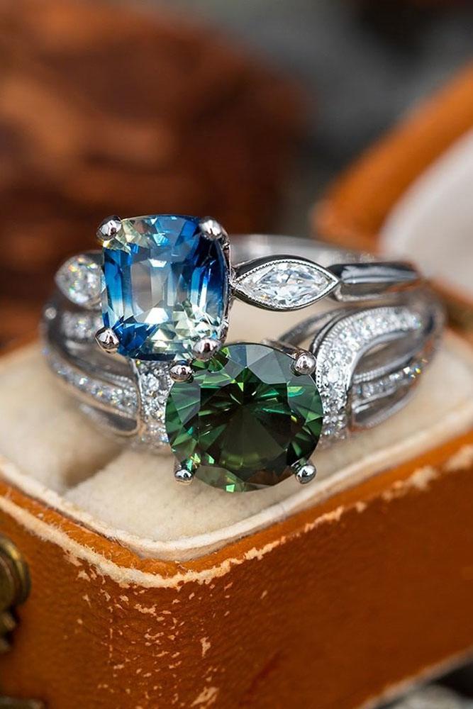 sapphire engagement rings white gold engagement rings unique engagement rings green sapphire rings