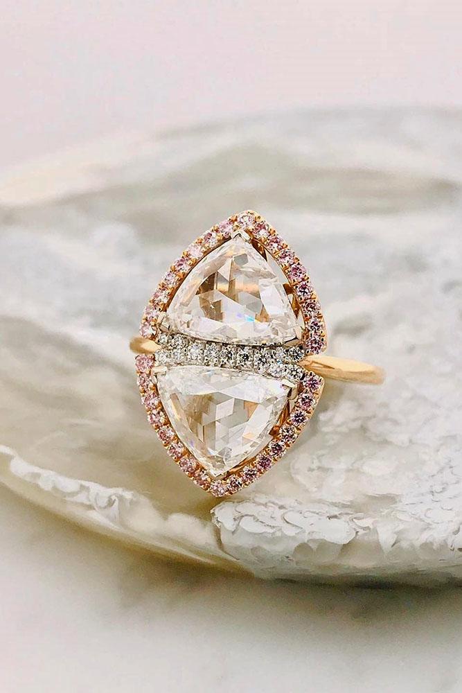 unique engagement rings rose gold engagement rings halo engagement rings
