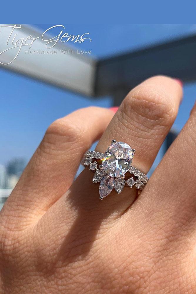 unique engagement rings white gold engagement rings oval cut engagement rings