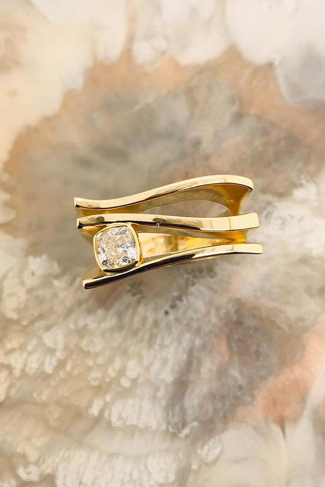 unique engagement rings yellow gold engagement rings round cut engagement rings