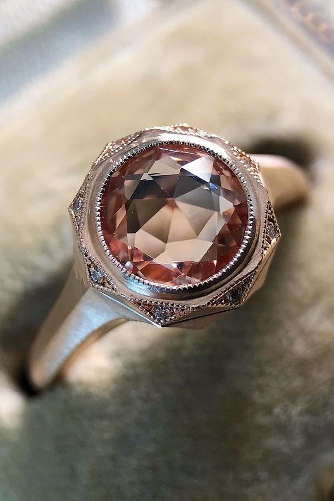 vintage engagement rings rose gold engagement rings unique engagement rings pink sapphire rings