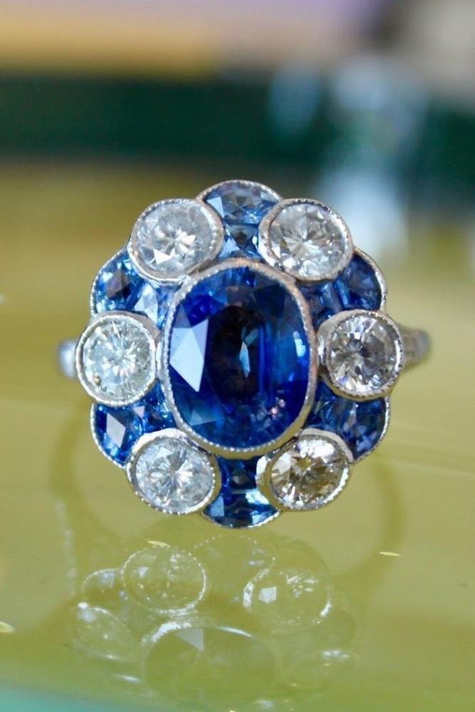 vintage engagement rings white gold engagement rings unique engagement rings sapphire rings