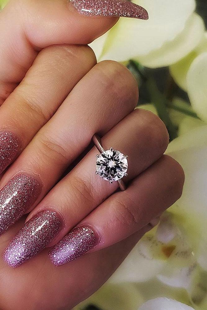 white gold engagement rings simple engagement rings classic engagement rings round cut engagement rings