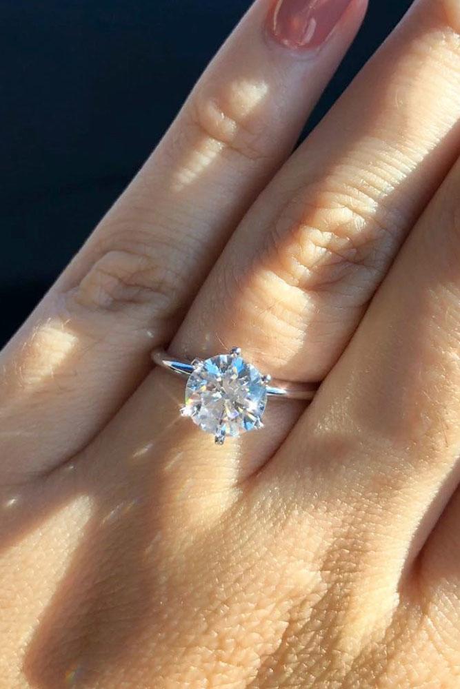 white gold engagement rings simple engagement rings classic engagement rings round cut engagement rings