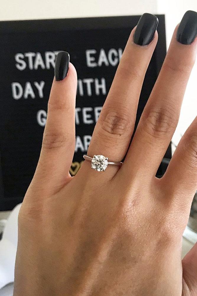 white gold engagement rings simple engagement rings solitaire engagement rings round cut engagement rings