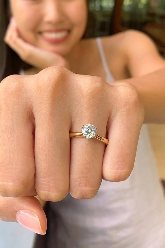 diamond engagement rings rose gold engagement rings round cut engagement rings