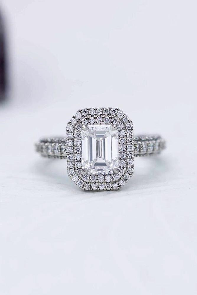 emerald engagement rings white gold engagement rings halo engagement rings