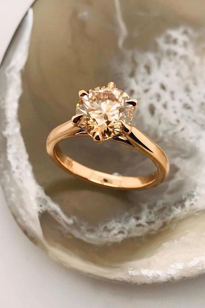 rose gold engagement rings champagne diamond engagement rings beautiful engagement rings solitaire rings