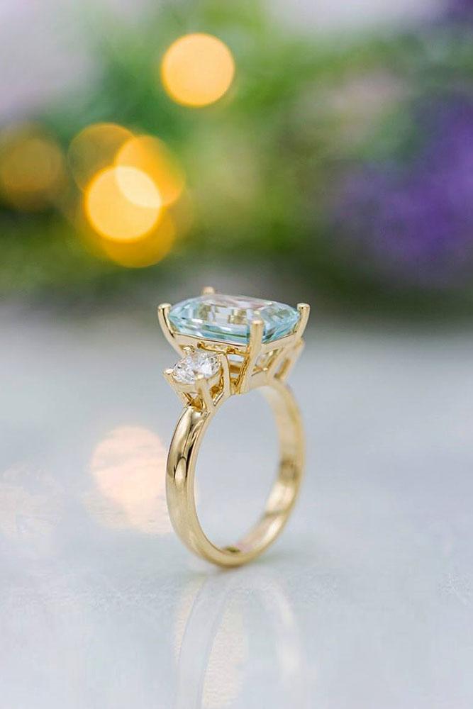 unique engagement rings aquamarine engagement rings rose gold engagement rings