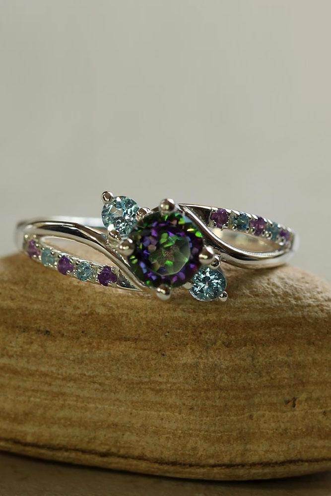unique engagement rings aquamarine engagement rings white gold engagement rings