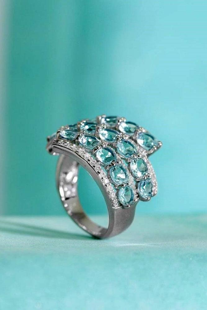 unique engagement rings aquamarine engagement rings white gold engagement rings