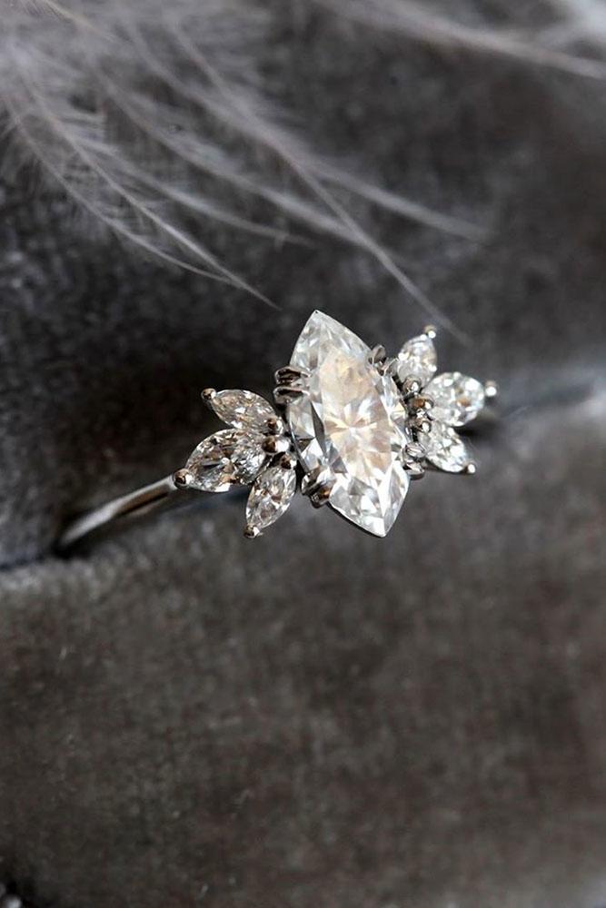 unique engagement rings marquise cut engagement rings moissanite engagement rings