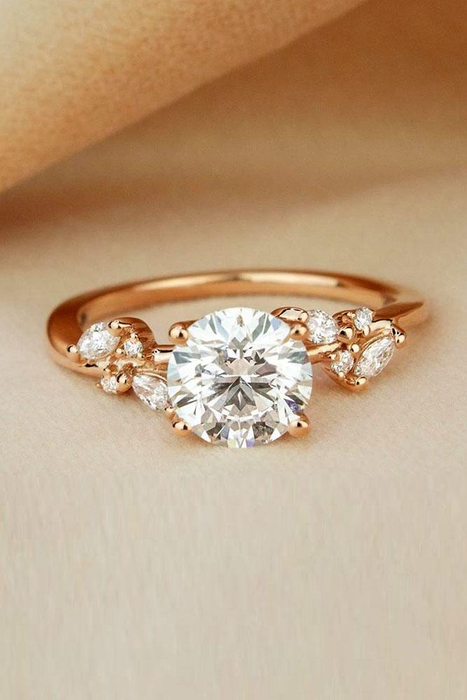unique engagement rings rose gold engagement rings floral engagement rings